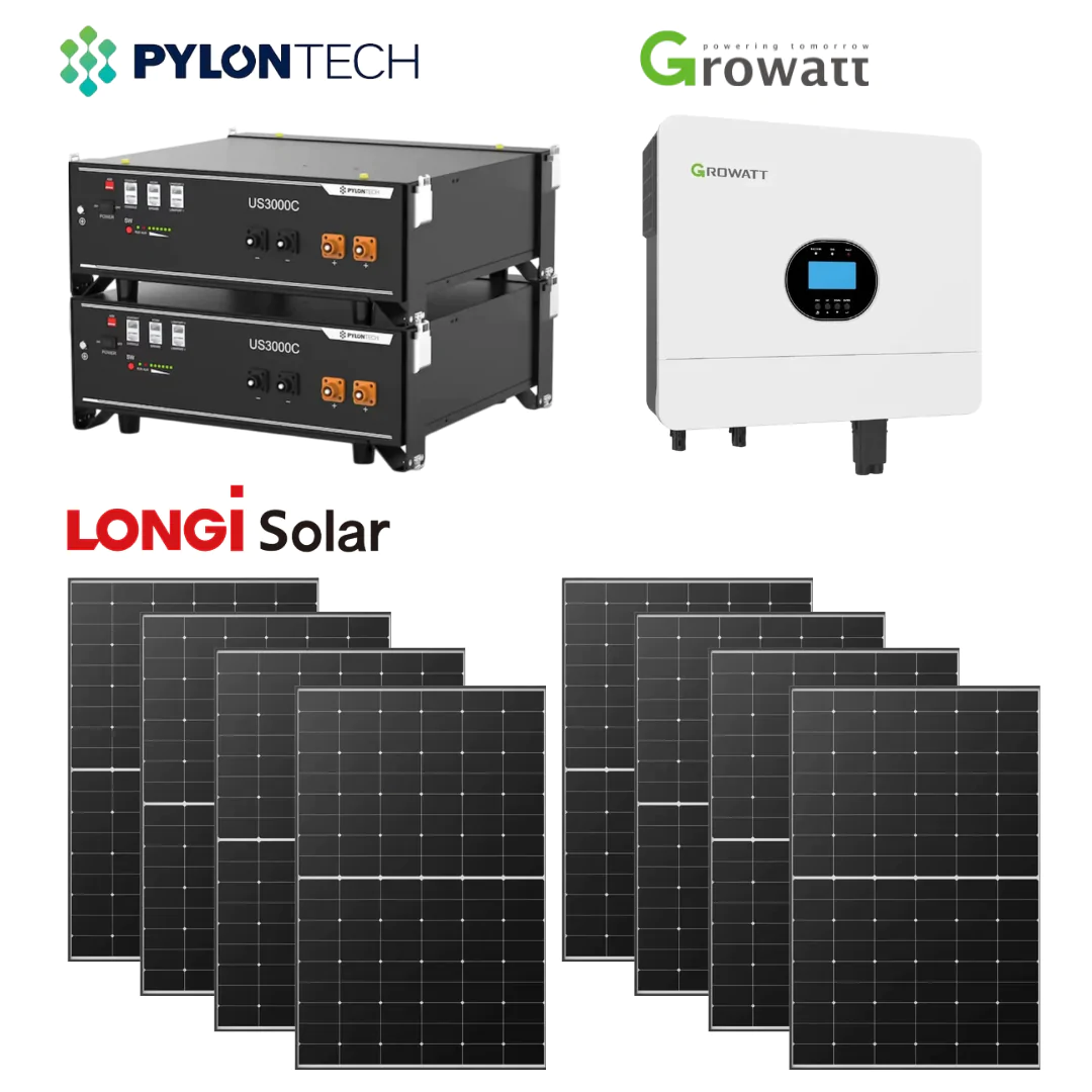 Автономна сонячна електростанція Growatt SPF 6000 ES Plus 6кВт + 2хPylontech US3000C LifePO4 7,2кВт/год + 8хLongi Solar 3,5кВт - Зображення 1